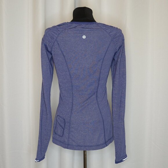 Lululemon Star Runner Long Sleeve Blue Sz 4 - Picture 3 of 9